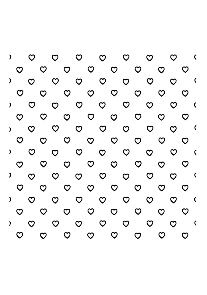 Small hearts pattern on white background coloring page