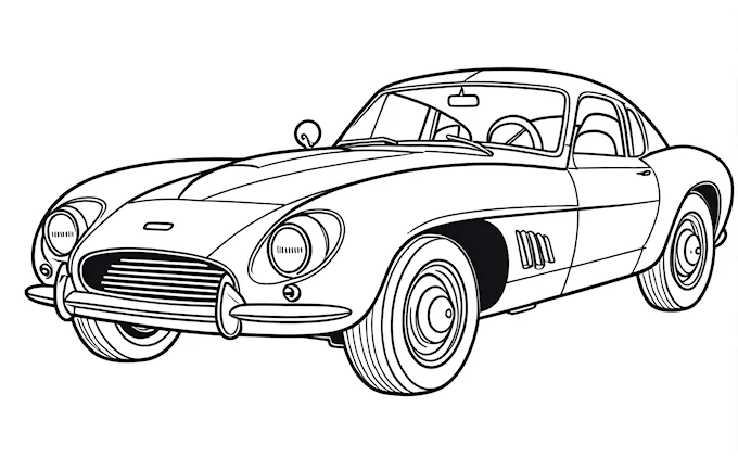 Classic car coloring page
