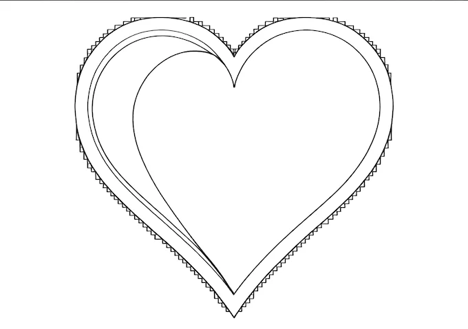Complex heart and abstract shapes coloring page