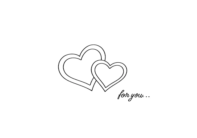 Heart-shaped symbol with &#039;For You&#039; message coloring page