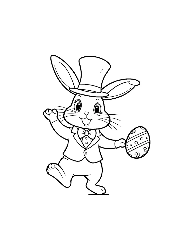 Cartoon Bunny in Easter Suit