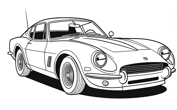 Black and white detailed car with hood variations