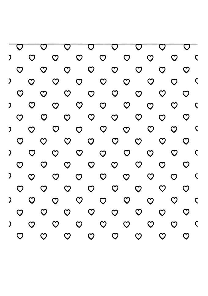 Love symbols pattern on white background coloring page