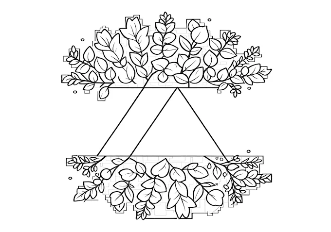 Geometric patterns with triangles coloring page