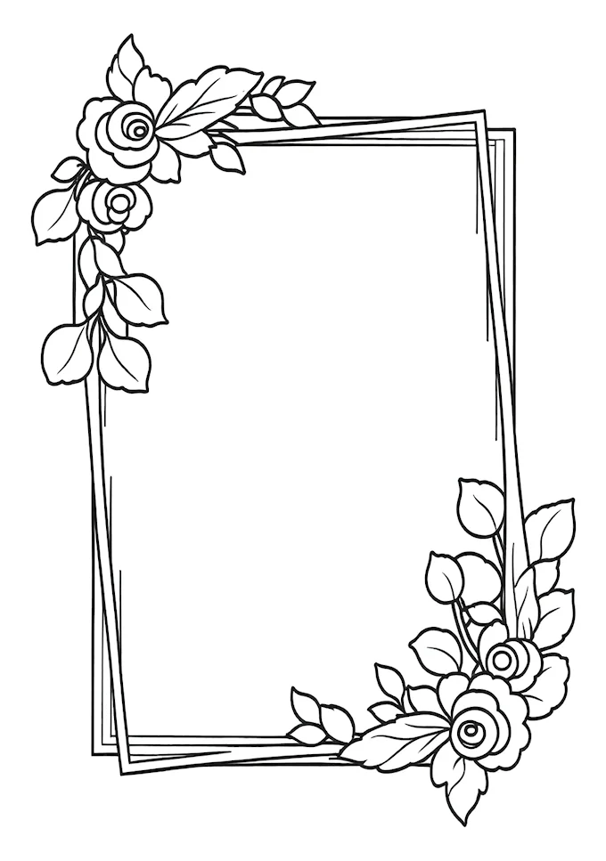 Detailed floral patterns with depth illusion coloring page