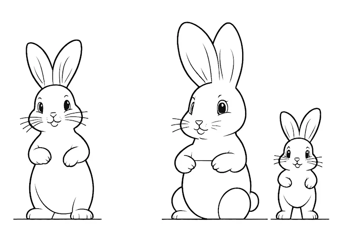 Ceramic Rabbit Figurines Easter Egg Hunt Scene Coloring Page