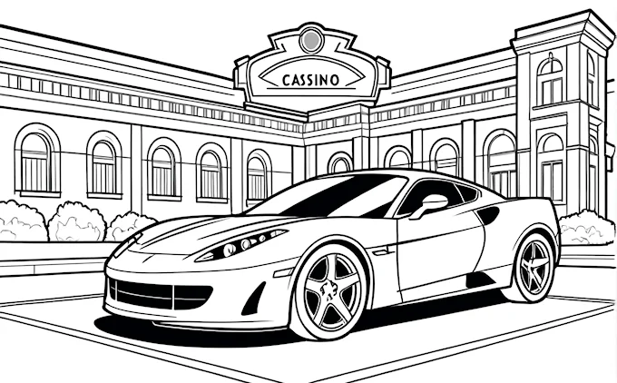 Car in front of casino with casino sign