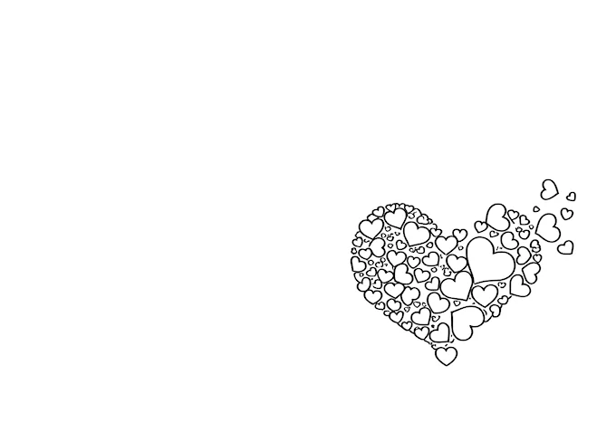 Depth-Creating Heart Composition Coloring Activity