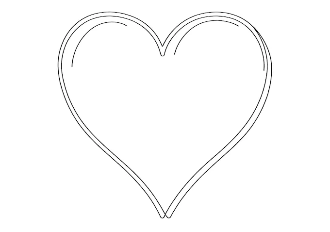 Bold heart icon against versatile backgrounds coloring page