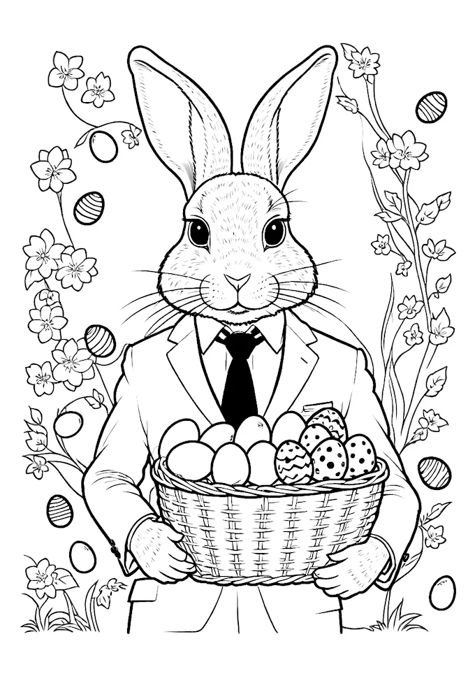 Business Rabbit with Easter Basket