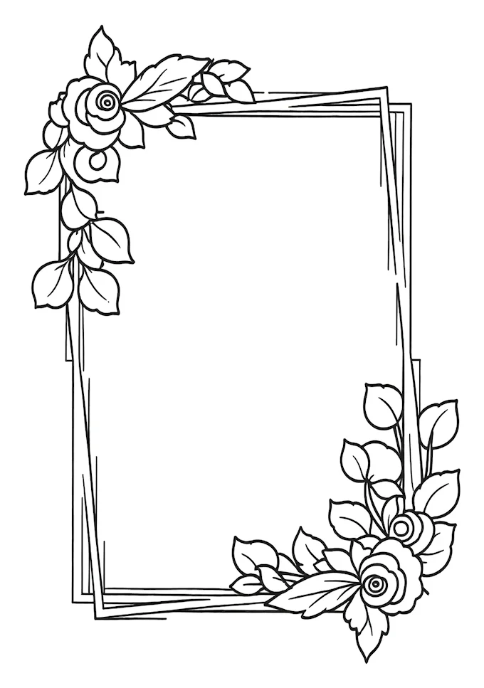 Black and white detailed floral design coloring page