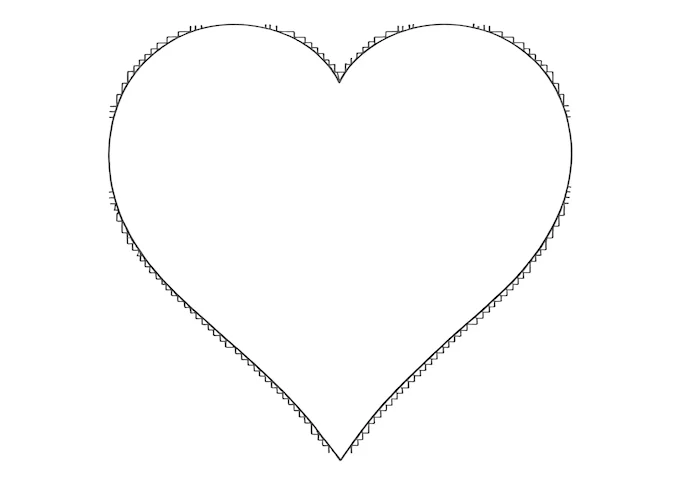Heart outline with grayscale shading coloring page