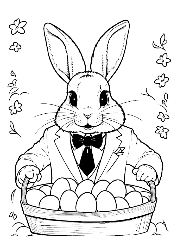 Elegantly Dressed Rabbit for Easter Service Drawing