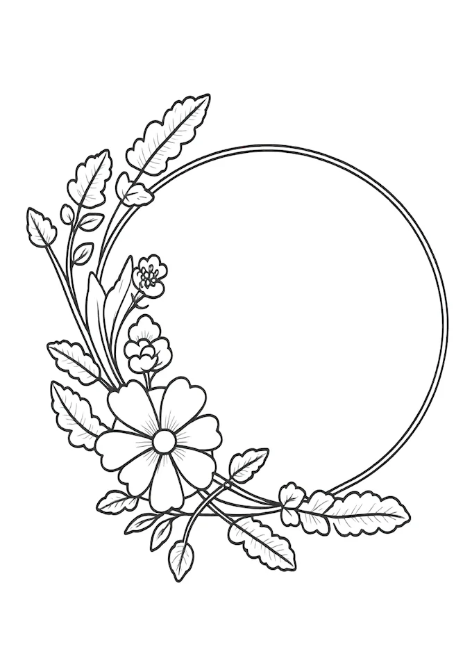 Elegant glass flower design coloring page