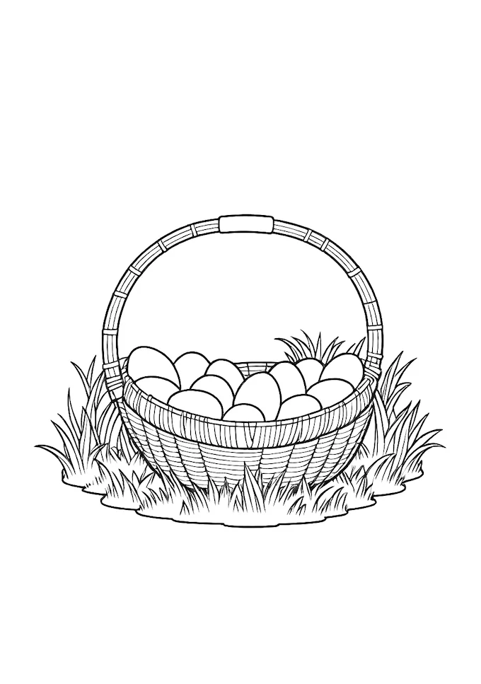 Wire basket with brown and white eggs arrangement