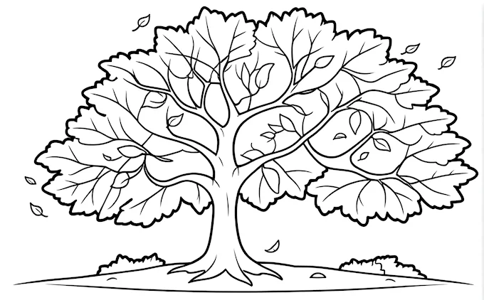 Tree with leaves and bird