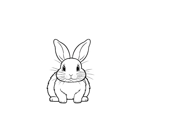 Reflective White Rabbit Posing