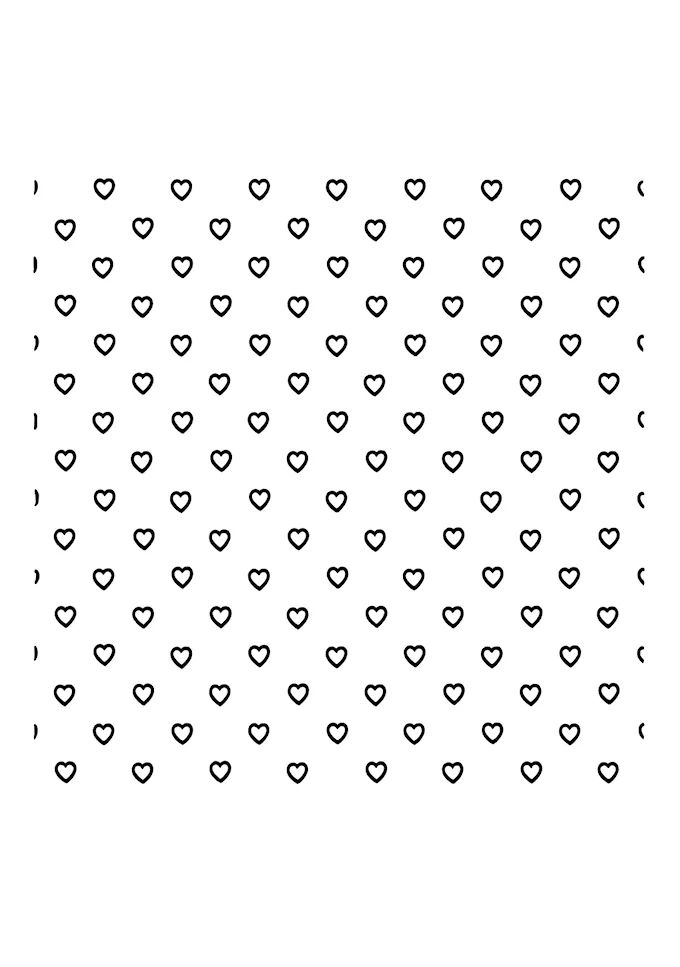 Charming small hearts scattered pattern coloring page