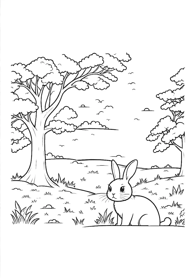 Mysterious Animal in Eerie Nighttime Scene Coloring Page