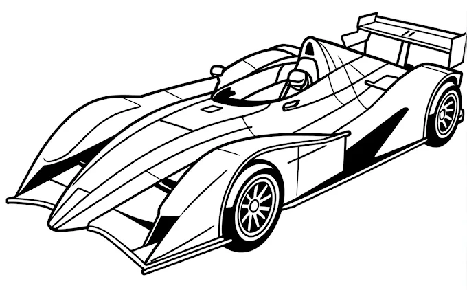 Race car with flat tires drawing