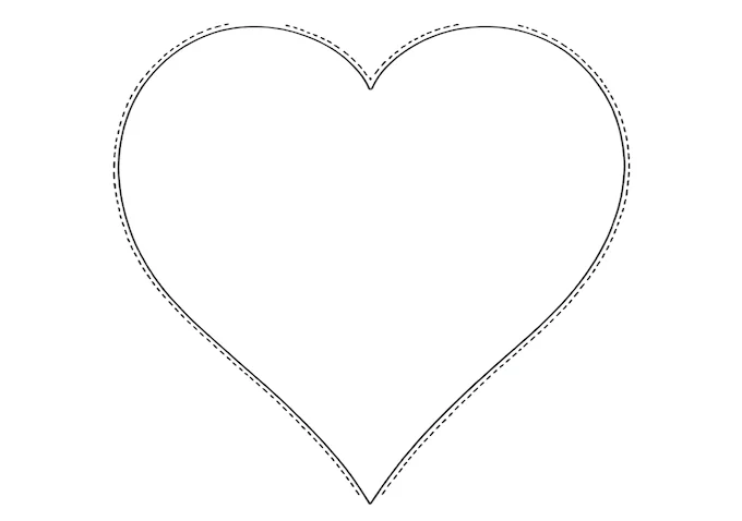 Gray and white textured heart outline coloring page
