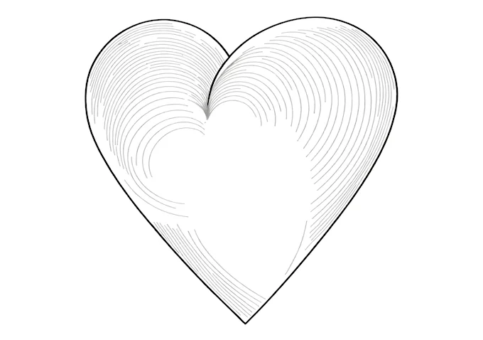 Stainless steel heart with wire wrapping design coloring page