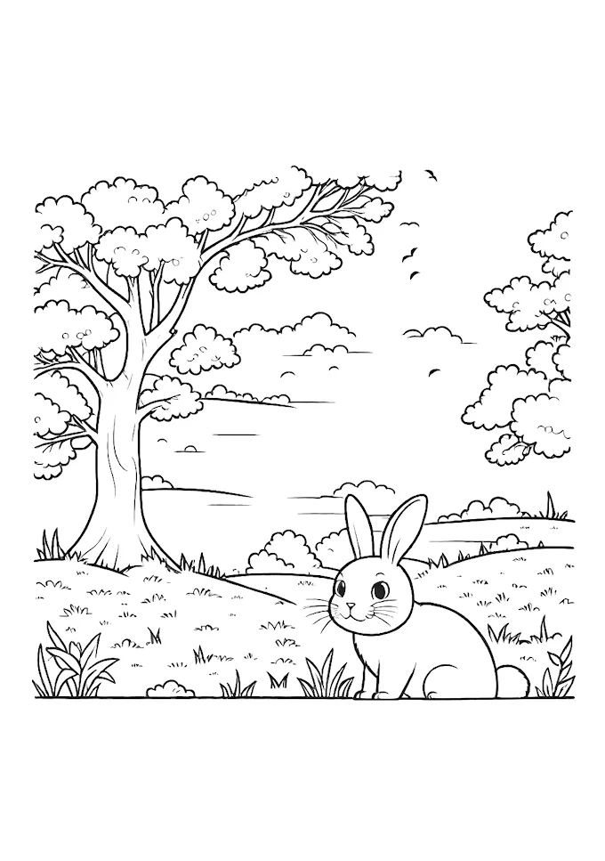 Mysterious Animal in Eerie Nighttime Scene Coloring Page
