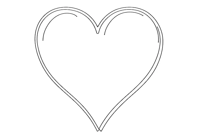 Central black heart-shaped icon coloring page