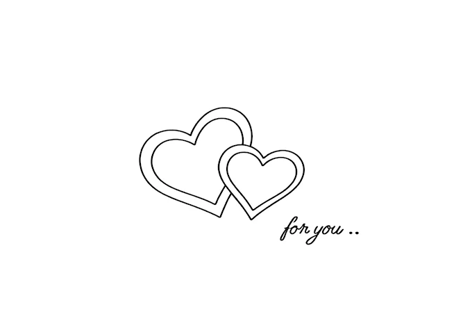 Heart-shaped symbol with &#039;For You&#039; message coloring page