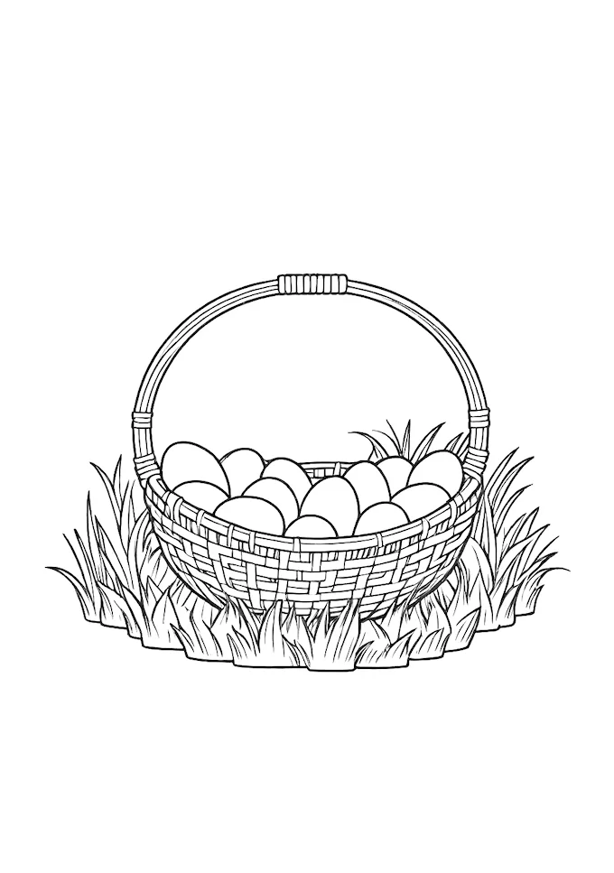Stylish egg display in wire basket with wicker material