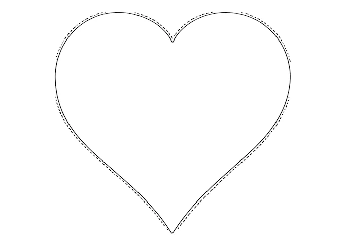 Shaded heart outline with gray and white coloring page