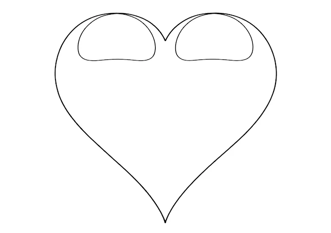 Black and white heart outline coloring page