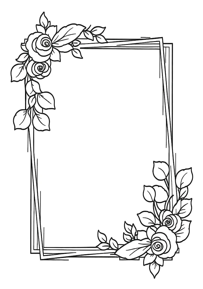 Detailed floral patterns with three-dimensional illusion coloring page
