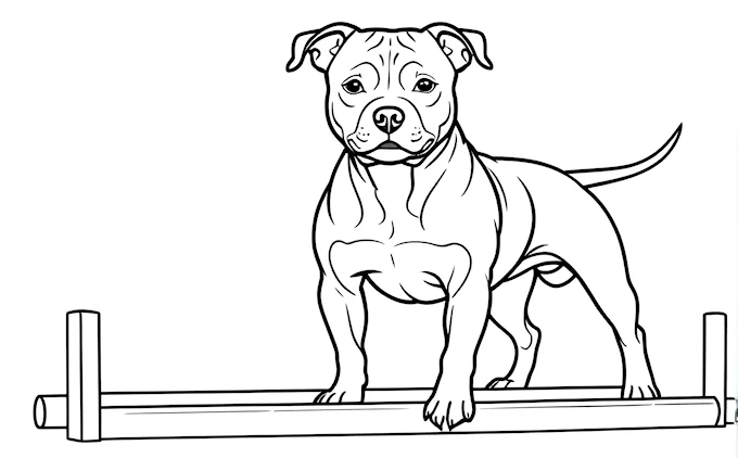 Sad dog standing on rail