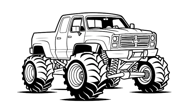 Monster truck ready for print on apparel