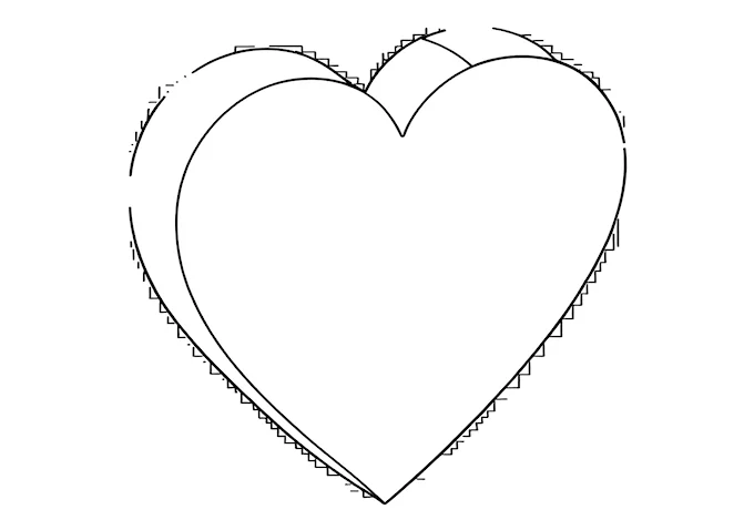 Decorative silver heart with chrome plating coloring page