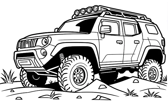 Jeep driving through desert