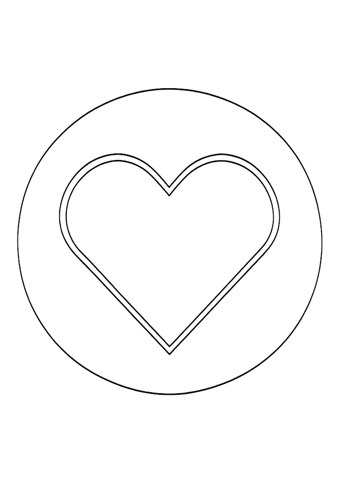 Heart mirror with reflective detailing coloring page