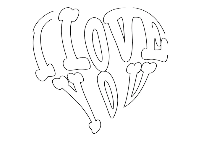 Abstract heart shape representing love coloring page